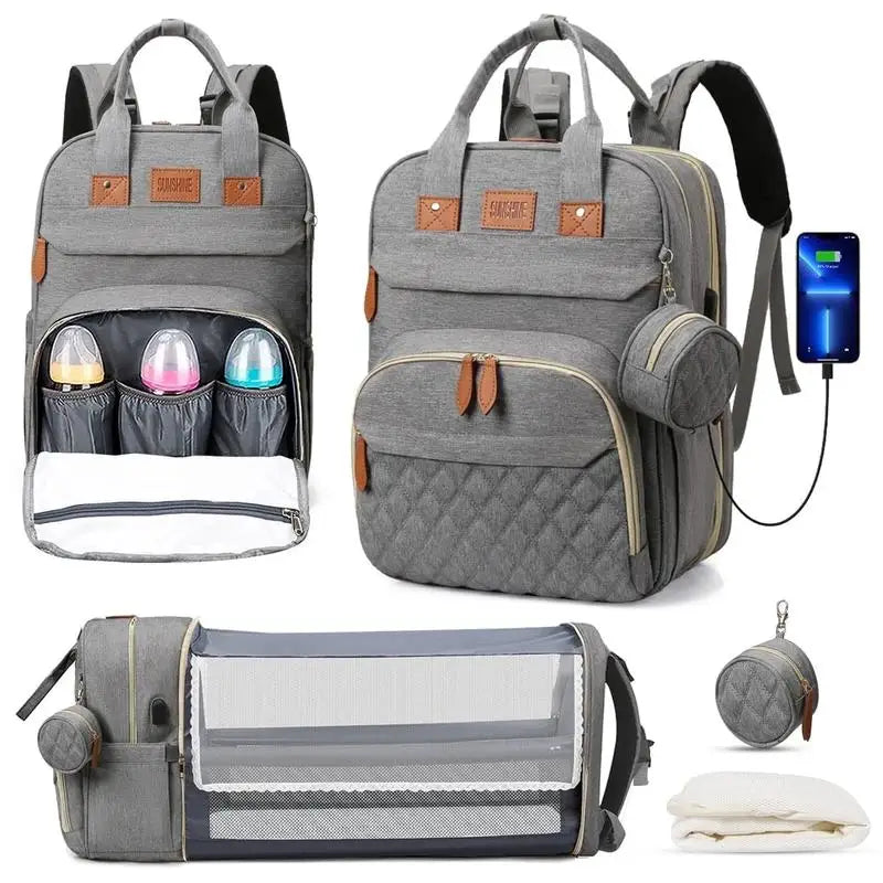 3 In 1 Diaper Bag Backpack Foldable