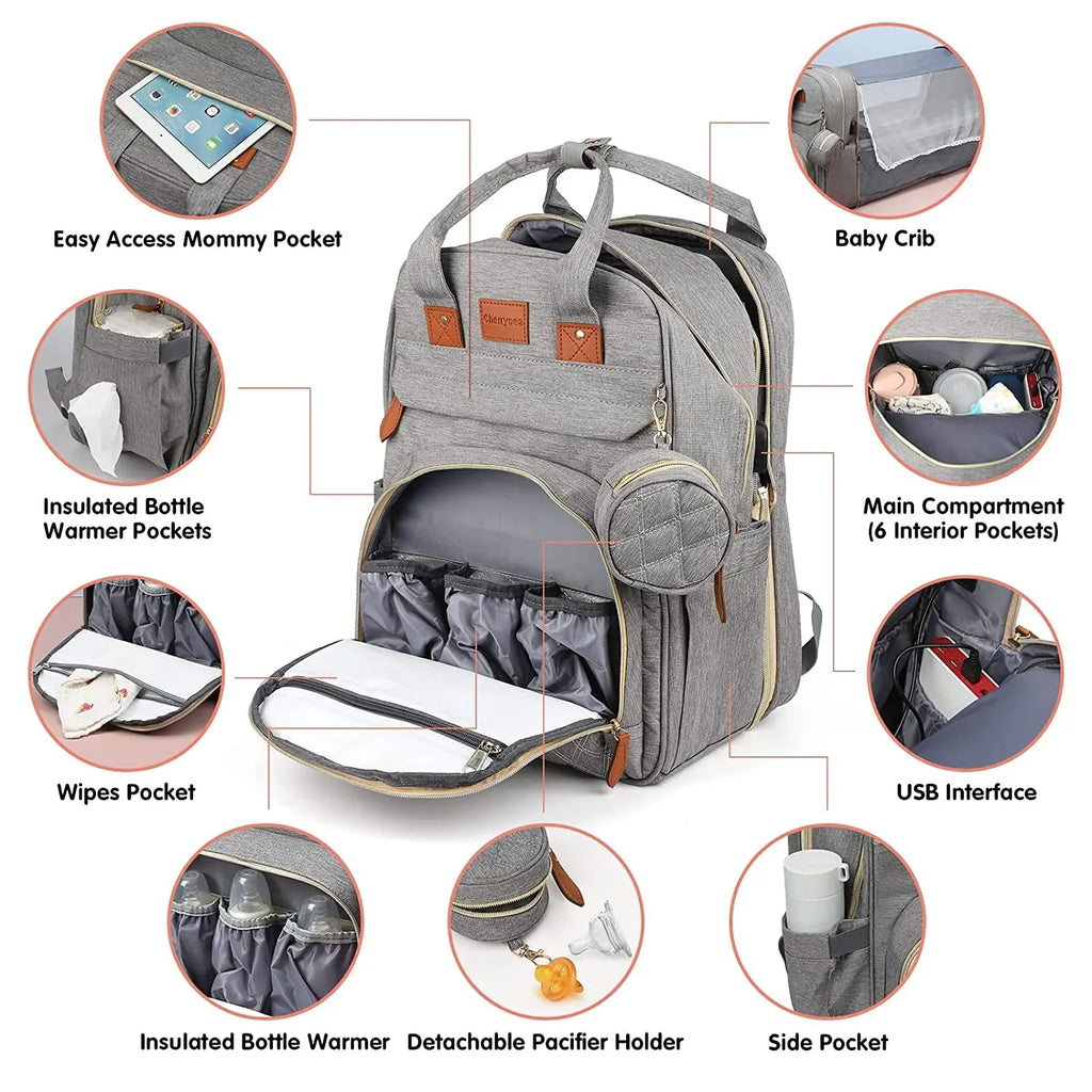 3 In 1 Diaper Bag Backpack Foldable